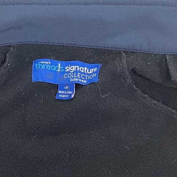 HEB Employee Jacket Mens Medium Blue Black Full Zip Soft Shell Hooded Lined - Picture 6 of 11